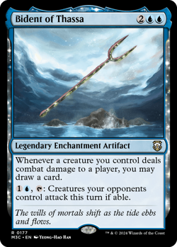 MTG Magic 1x Bident of Thassa RIPPLE FOIL(M/NM) Commander Modern Horizon 3 - Image 1