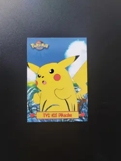 Pikachu #TV2 Topps TV Animation NM Black Logo Vintage Pokemon Card - Image 1