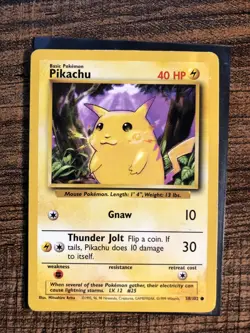 Pokemon TCG Pikachu Base Set 58/102 Common Lightly Played - Image 1