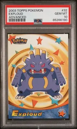 2003 Topps Pokemon Advanced 32 Exploud PSA 10 POP 4 Low Pop Gem Mint - Image 1