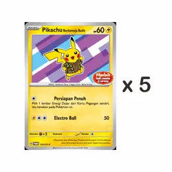 Lot of 5 Pokemon Pikachu Berkemeja Batik Promo SV-P Xatu Ver. TCG - Image 1