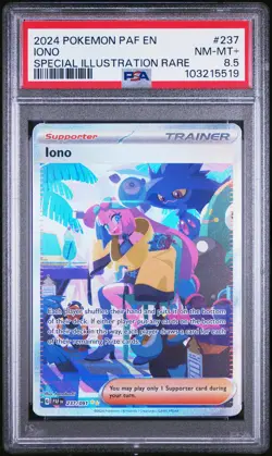 2024 POKEMON PAF EN-PALDEAN FATES SPECIAL ILLUSTRATION RARE #237 IONO PSA 8.5 - Image 1