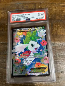 POKEMON 2013 B & W Legendary Treasures Radiant Coll #21/25 SHAYMIN Ex PSA 6 RARE - Image 1