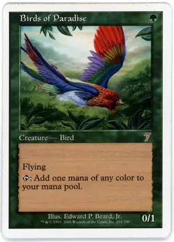 1x BIRDS OF PARADISE [7ED - CLASSIC SIXTH EDITION] - MTG VINTAGE CARD [POOR] - Image 1