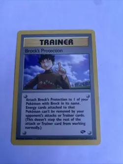 Brock’s Protection 101/132 Gym Challenge Pokemon Card Trainer Vintage Rare Card - Image 2