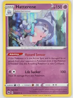 Hatterene 020/073 Holo Rare Champion's Path Pokemon TCG Card NM - Image 1