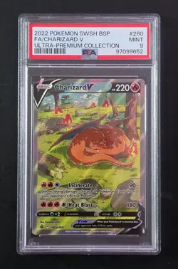 Pokemon Cards 151 PSA 9 MINT Charizard V UPC Black Star Promo Swsh 2022 #260 - Image 1