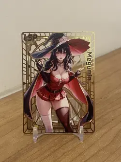 Megumin 045/200 - Goddess Story Custom Anime Waifu Doujin Gold Metal Card - Image 1