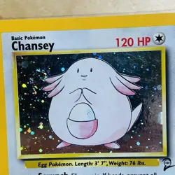 Vintage 2000 Chansey 3/130 Base 2 Holo Rare SWIRL LP English Pokemon WOTC Card - Image 4