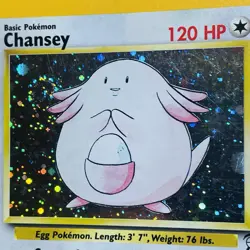 Vintage 2000 Chansey 3/130 Base 2 Holo Rare SWIRL LP English Pokemon WOTC Card - Image 5