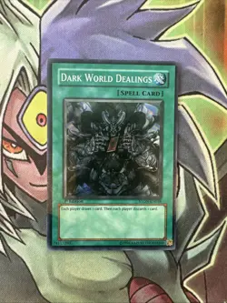 STON-EN038 Dark World Dealings Super Rare 1st Edition NM Yugioh Card - Image 1