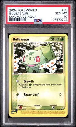 Psa 10 GEM MINT Bulbasaur 2004 EX Team Magma Vs Aqua 39/95 Pokemon Card - Image 1