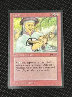MTG ALADDIN Arabian Nights Regular NM/MT+ Rare Magic The Gathering - Image 1