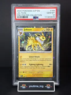 2025 Pokemon Svp En-Sv BSP Pre Poster Collection Jolteon #169 PSA 10 - Image 1