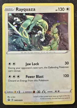 Rayquaza SWSH029 Black Star Promos Crown Zenith Cosmos Holo Pokemon TCG 2020 NM - Image 1
