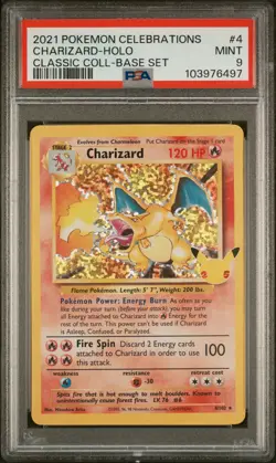 2021 POKEMON CELEBRATIONS CLASSIC COLLECTION #4 CHARIZARD-HOLO PSA 9 - Image 1