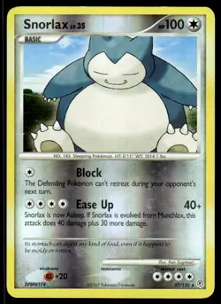 Pokemon TCG Diamond and Pearl #37/130 Snorlax Reverse MP - Image 1