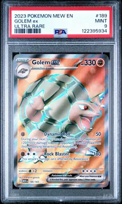 Pokemon - Mew EN-151 Golem Ex Ultra Rare 189 2023 PSA 9 - Image 1