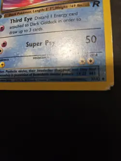 2000 Pokemon TCG Team Rocket 1st Edition Psyduck 65/82 Dark Golduck 37/82 HP - Image 2