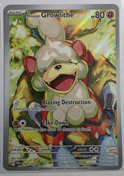 Pokemon Hisuian Growlithe 181/167 Sv06: Twilight Masquerade Holo Mint - Image 1
