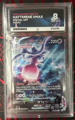 Pokemon TCG Hatterene VMAX GG47/GG70 Crown Zenith Ace 8 Mint - Image 1