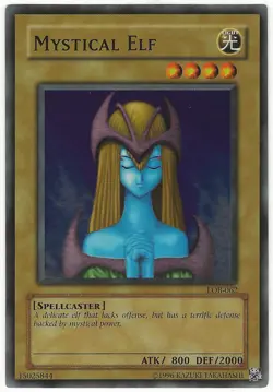 Yu-Gi-Oh! Mystical Elf Super Rare LOB-062 Legend of Blue Eyes White Dragon LP - Image 1