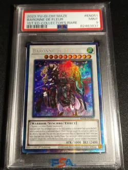 Yugioh - Baronne de Fleur MAZE-EN051 1st Edition Collector's Rare PSA 9 MINT - Image 1
