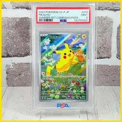 Pikachu 218/SV-P Japanese Summer Get Campaign Promo PSA 9 MINT Pokemon Card - Image 1