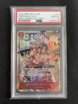 One Piece Card PSA10 Portgas D Ace Comic Parallel OP02-013 Rare Collector - Image 1