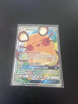 Pokemon TCG Dedenne GX Full Art Alternate Holo Card 195a/214 [NM] - Image 1