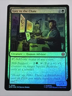MTG Universes Beyond: Spider-man Guy in the Chair Foil 0102 NM - Image 1