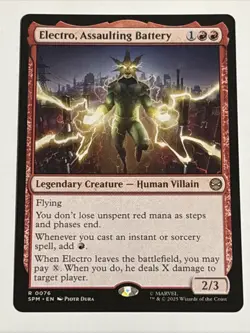 MTG Universes Beyond: Spider-man Electro, Assaulting Battery 0076 NM Rare - Image 1
