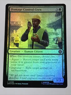 MTG Universes Beyond: Spider-man Damage Control Crew Foil 0099 NM - Image 1