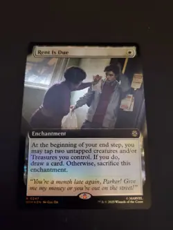 NM Extended Art Foil Rent is Due, MTG, Marvel's Spider-Man, Magic, 247 - Image 1
