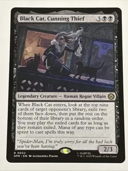 MTG Universes Beyond: Spider-man Black Cat, Cunning Thief 0052 NM Rare - Image 1