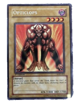 YuGiOh OPTICLOPS - LOD-009 - 1st Edition- Rare Card - Image 1