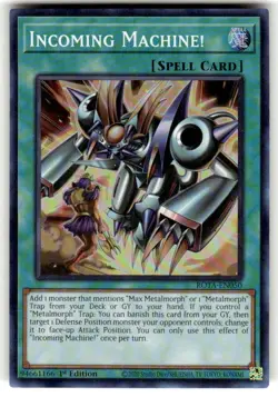 Yugioh! Incoming Machine! - ROTA-EN050 - Super Rare - 1st Edition Near Mint, Eng - Image 1