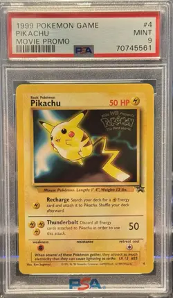 Pokemon Cards: Wizards Black Star Promo: Pikachu 4 PSA 9 - Image 1
