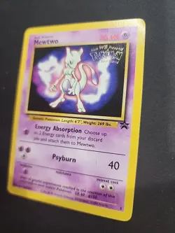 Mewtwo Pokemon Promo The First Movie Card #3 with a Kids WB Stamp Ex Mt - Image 2