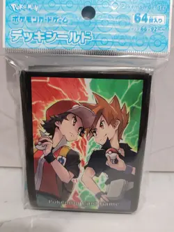 Japanese Pokemon Center Ash Red & Green Card Deck Sleeves 64 count NEW Sealed - Image 2