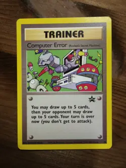 VINTAGE RARE COMPUTER ERROR TRAINER POKEMON TRADING CARD BLACK STAR PROMO 16 NEW - Image 1