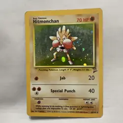 Hitmonchan 8/130 Base Set 2 Vintage Holo Rare Pokemon Card - Image 1