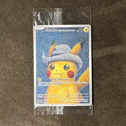 Pikachu with Grey Felt Hat 085, Pokemon S&V Van Gogh Promo Card - Slight Wear - Image 1