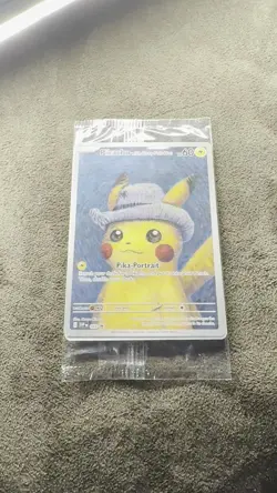 Pikachu with Grey Felt Hat 085, Pokemon S&V Van Gogh Promo Card - Slight Wear - Image 2