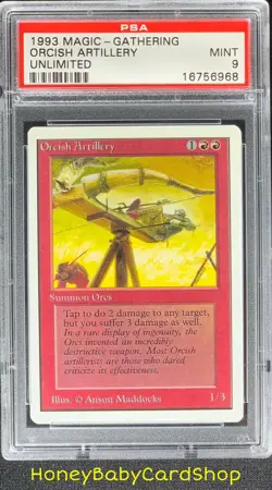MTG Unlimited Edition 1993 Orcish Artillery PSA 9 Mint Old School 93/94 - Image 1