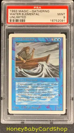 MTG Unlimited Edition 1993 Water Elemental PSA 9 Mint Old School 93/94 - Image 1