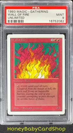 MTG Unlimited Edition 1993 Wall of Fire PSA 9 Mint Old School 93/94 - Image 1
