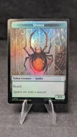 Illusion Villain \ Spider Token FOIL -MTG Magic the Gathering Spiderman-Crimped - Image 2