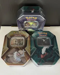 NEW Pokemon Triple Whammy Collector Tin (Darkrai, Tyranitar & Slaking) Sealed ✅ - Image 1