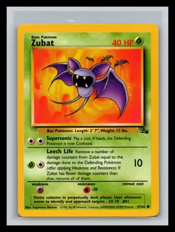 🔥 ZUBAT NON HOLO FOIL - 1999 POKEMON TCG VINTAGE CARD # 57/62 - Image 1